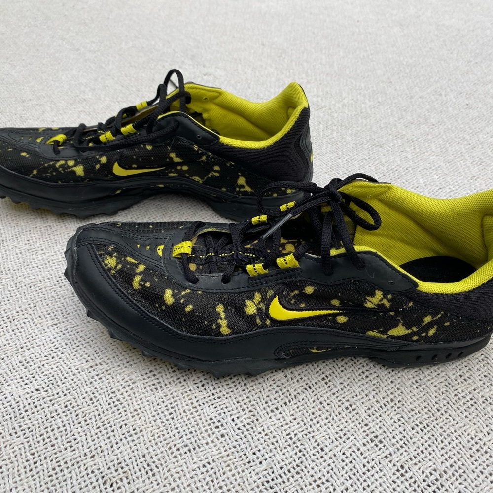 Nike Cleats Black and Yellow Splatter Sneakers